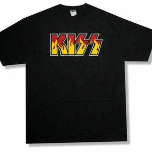 Kiss Racing Flame Logo Black T Shirt Tee New Official Band S-5XL 100% Cotton HOT